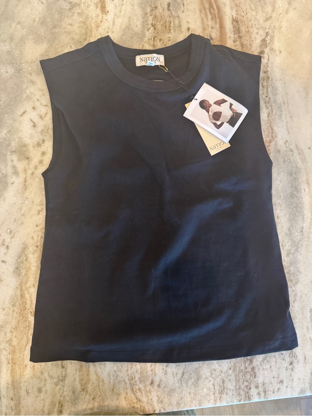 Nation LTD Cream Back-Cutout Sleeveless Top